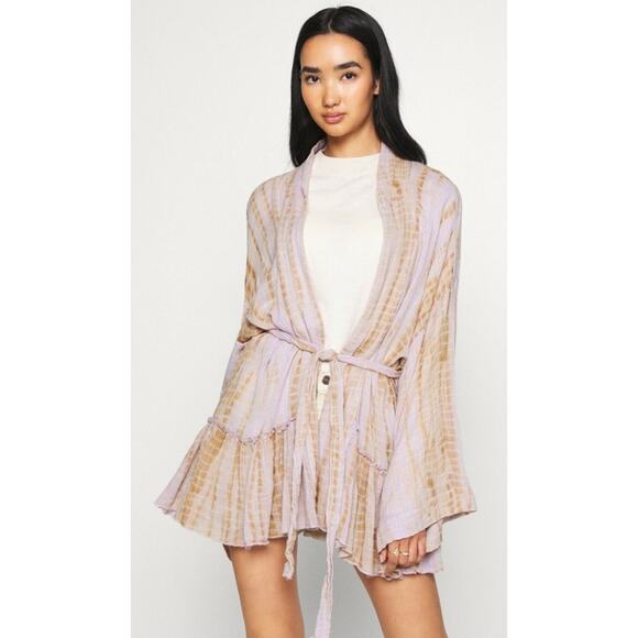 Free People FP One Sasha Pink Tie Dye Robe (NO TIE) Sz Large L - Picture 1 of 8
